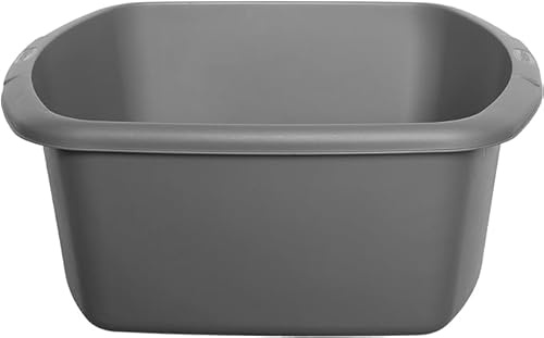 Aurora WF Rectangular Washing Up Bowl, Silver | Plastic, Heavy Duty, Kitchen Basin Sink, Large
