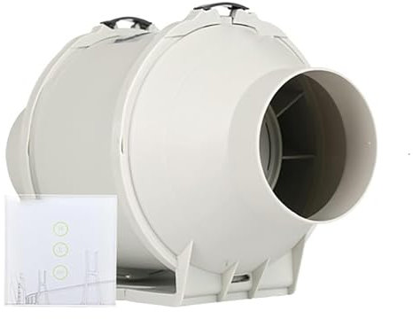 SaryEdge 4 inch Exhaust Fan Inline Duct Fan Ventilator 117 Infinity Ventilation Blower Can Fan Low Noise Energy-Saving for Basement Bathroom Kitchen Workshop Home with Wireless Switch (Black) (White)