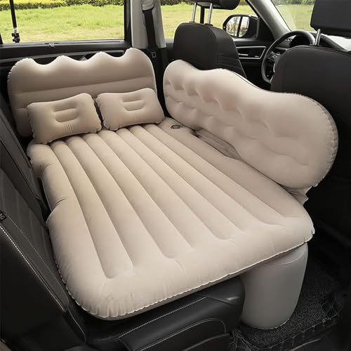 Auto Luftmatratze für BMW 3 Series GT 318i 320i 325i 330i 335i, Autobett Reisen Camping Aufblasbare Matratze Rückbank Tragbare Kissen Luftpumpe Tragbar Schlafen,Beige-A