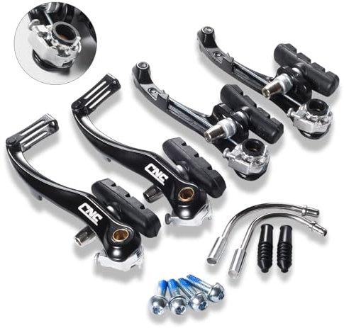 CNCLOL Bike V Brake Set, Bicycle V Brake for Front& Rear, V Brake Caliper For Road Bike/Mountain Bike/MTB/BMX.55 Black