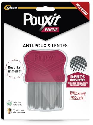 POUXIT - Pettine antipidocchi e lendini in acciaio inossidabile - Metodo naturale contro pidocchi e lendini - Risultato immediato