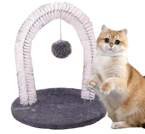 4-in-1 Katzenpflege-Bogen – Selbstmassagebürste & Haarentferner-Spielzeug für Katzen, interaktives Haustierpflegezubehör, Katzenspielzeug, Katzenbürsten