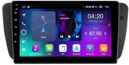 HYNMSM Android 13 2 Din autoradio 9'' ricevitore multimediale digitale per Se-at Ibiza 6J 2009-2013 con navigatore GPS per auto, radio FM, telecamera posteriore, controllo del volante USB (NF-7 8+258