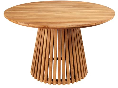 Esstisch EMPIRE TEAK 120cm - braun - Teakholz - Filz-Bodenschutz | Wetterfest, für ca. 4 Personen geeignet, stabile Konstruktion, eleganter Look, 180 kg Belastbarkeit