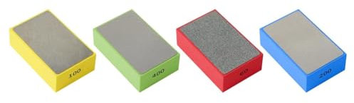 GIWFBQTR 4 Pezzi di Tamponi Diamantati per Lucidatura A Mano per Piastrelle di Ceramica, Vetro, Legno, Marmo, Blocco Abrasivo Diamantato 60, 100, 200, 400