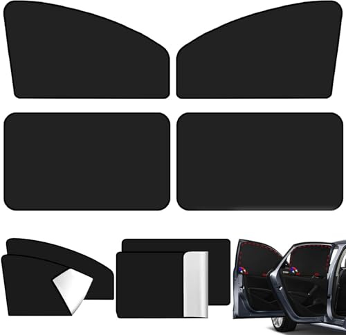 4 Stück Magnetisch Auto Sonnenschutz, Auto Fenster Sonnenschutz Kinder mit UV Schutz, Sichtschutz Scheiben Vorhang Baby für Autofenster Verdunkelung Kinder Hitzeschutz Universal für Auto, LKW, SUV