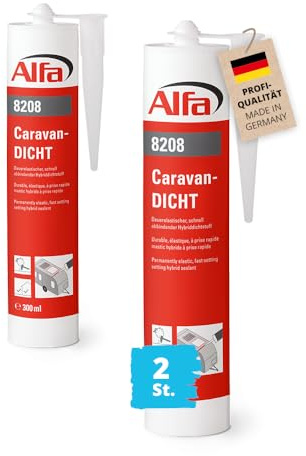 2x Alfa Caravan-DICHT 300 ml weiß – Hybriddichtstoff zum Abdichten (600ml) | Profi Qualität - Universeller Klebdichtstoff - Für dauerhafte, belastbare Verbindungen - Schnelle Aushärtung