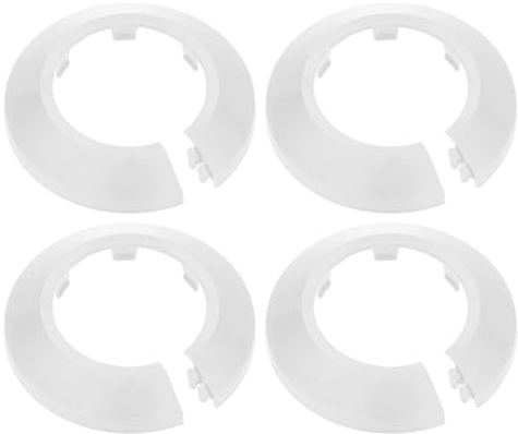 M METERXITY 4-Pcs Couvre-Tuyau Décoratif Pour Flange Water Pipe Blanc | Cache-Tuyau D'Évacuation D'Eau Pour Radiator Pipe/Water Drain Tube, De 43mm De Diamètre Extérieur