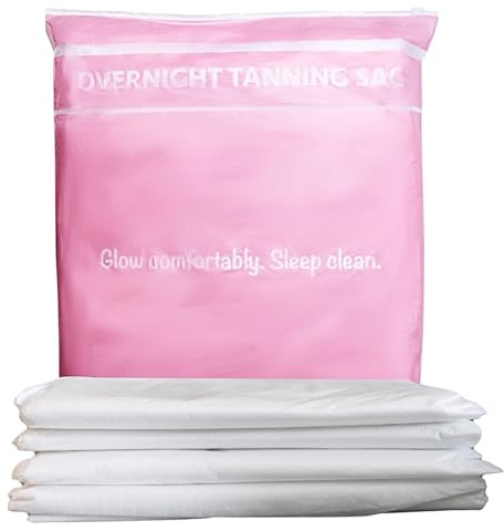 heestar Self Tan Sleep Sack Set – Disposable Tanning Sheet Protector for Bed – Breathable, Hygienic Self Tan Sleeping Sack – Protects Sheets from Tanning Lotion Stains – Bed Protector (WHITE, Pack 4)