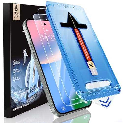 MAGIC JOHN für Google Pixel 10,Pixel 10 Pro,Pixel 9,Pixel 9 Pro Schutzfolie | 2 Stück, 6.3 Zoll, Auto-Dust-Eliminierung, 9H Schutzglas, HD Klar, Bläschenfrei, Einfache Installation, Kratzfest