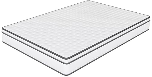 SUNFECILI Fjädermadrass med zon kallt skum, fickfjäderkärna, ventilerande mikrofiberöverdrag, 100 % Oeko-Tex-certifierad, hårdhetsgrad H3, 25 cm höjd (stil 2, 90 x 200 x 25 cm)