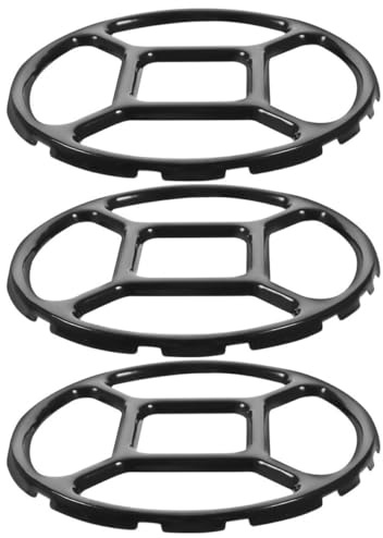 SHINEOFI 3 pièces Support Antidérapant pour Cuisinière à Gaz Anneaux Wok Émaillés Noirs Supports Stables pour Petits Pots et Casseroles Accessoires de Rechange pour Plaques de Cuisson Gaz