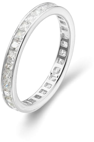 Whoiy Ringe 950 Platin Damen Gr. 54 (17.2), Ringe Verlobung Echtgold Moissanite Eheringe Ewigkeit Goldring für Frauen