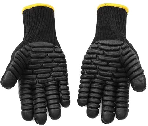 Guantes de trabajo antivibración, resistentes a la absorción, mecánicos, guantes de protección para mujeres, clima frío, calentados (negro, A)