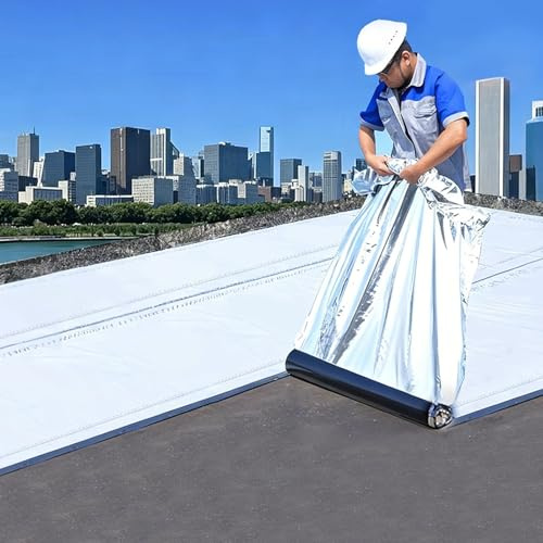 Aeovot Guaina Bituminosa Autoadesiva, Nastro Sigillante Impermeabile, Rotolo Patch di Asfalto per Tetto, Membrana Bituminoso per Riparazioni di Crepe Perdite Giunti Tetti(30x1000 cm/0.98x33 ft)