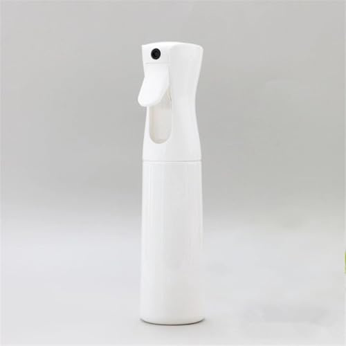 Omengyan Continuous Mist Spray Bottle, Fine High-Pressure Mist, 360° Upside-Down Spray, Food-Grade PP, Black and White, 200ml, 300ml, 500ml Bottle for hair styling, plants, pets (White, 300ml)