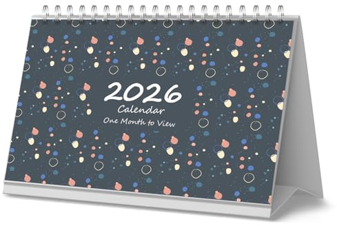2026 One Month to View UK Stand Alone Desk Office Table Calendar, School Year Planner, Runs From 1st-Jan 2026 to Dec 2026 by Arpan