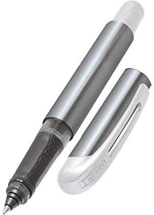 Online 12568/3D Tintenpatronen-Rollerball College Metallic Stone, Rollerball für Rechtshänder, Linkshänder, ergonomisches Griffstück, Standard-Tintenpatronen, inkl. Kombipatrone blau