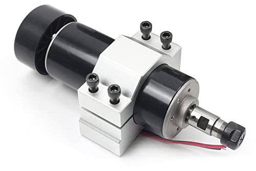RATTMMOTOR 500W Spindle Motor CNC Air Cooled Spindle Motor ER11 12-100VDC 0.5NM 12000RPM + 52mm Spindle Motor Mount Clamp for CNC Router Milling Machine