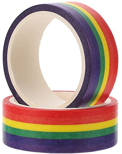 Operitacx 2 StüCk Regenbogen Klebeband Washi Tape 500 Cm Langes Diy Dekoratives Masking Buntes FüR Scrapbooking Basteln Und BüRobedarf