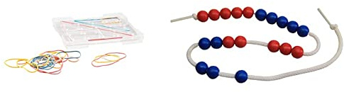 WISSNER 81600 aktiv lernen - Geometrie Brett transparent 15 cm - RE-Plastic & ® aktiv lernen - 20er Rechenkette rot/blau - RE-Plastic®