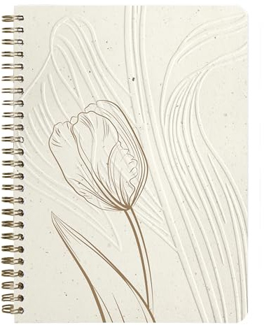 Clairefontaine 813068C - Notizheft Tulip paper, mit Doppelspirale DIN A5 14,8x21 cm, 74 Blatt, dots/punktkariert, 1 Stück