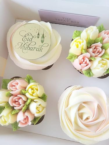 6 Eid Mubarak Cupcake Discs, Toppers, Gold, Cake Toppers, Decorations, Gift Tags, Hamper Tags, Gift Wrapping, Charms, Presents.