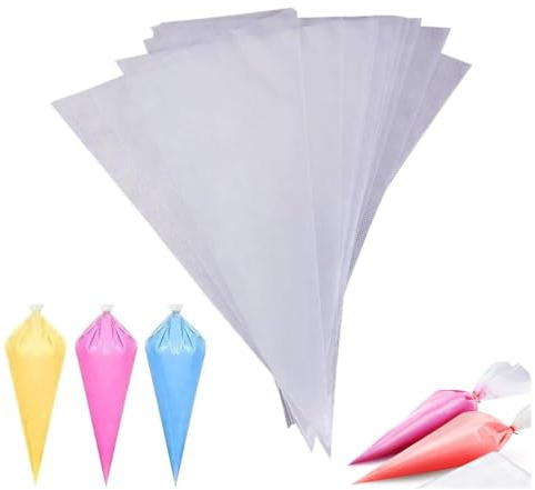 Disposable Dual Icing Piping Bags 10 Pack for Decorating Cakes, Buns, and Cupcakes - Plastic Pastry Bags, Ideal for Frosting Desserts, Cookies, and Professional Cake Decoration