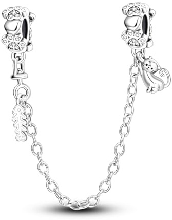 Parmuz 925 Sterling Silber Sicherheitsketten Anhänger Clip-Charm-Perlen für Armband Love Butterfly Evil Eye Stopper Spacer für Frau Schmuck Geschenk