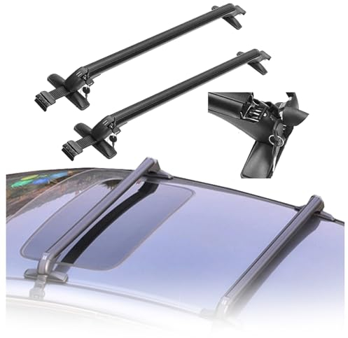 PLABNK Universelle Dachträger-Querträger, Aluminium-Autodachträger-Querträger, Diebstahlsicherung/ohne Seitenschienen, Für Fahrrad-Kajak-Frachtgepäck, Tragfähigkeit: 150 Kg,92-96CM
