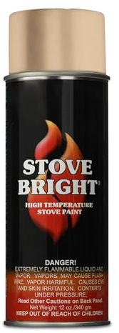 Stove Bright High Temp Paint - Almond - 8117 | Heat Resistant Spray for Wood Stove BBQ Grill Fireplace Engine | Satin Finish | Rust Resistant Metal Coating | Withstands 1200°F | Primer Friendly