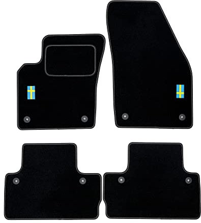 MatsMore Autoteppiche Automatten Velours Fussmatten passt für Volvo C30 2006-2012 - Personalisierte, Matt, Weiß - halten Sie Ihr Auto sauber und komfortabel mit unseren Fußmatten