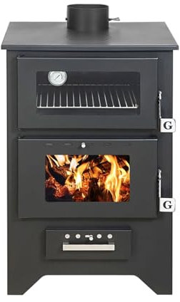 Silvia – Estufa de leña con horno 50,5 x 58,5 x 90,5 cm de altura