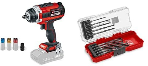 Einhell Professional Atornillador de impacto con batería IMPAXXO 18/400 Power X-Change iones de Li, 18V, 400 Nm, motor sin escobillas, envío sin batería ni cargador + E-Case S Brocas 10P