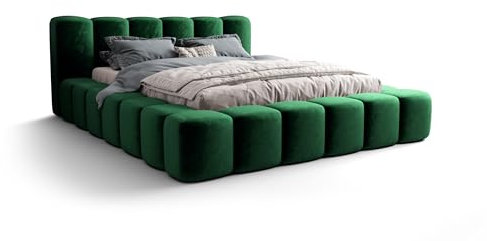 Verona Idee Polsterbett Aqua mit Lattenrost Holzrahmen Doppelbett Massivbett 180x200cm Grün