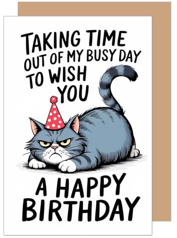 Edition Seidel Premium Geburtstagskarte mit Umschlag. Glückwunschkarte Grußkarte Karte mit lustigem Spruch Geburtstag Happy Birthday Mann Frau Kind Katze (G3640 SW024)