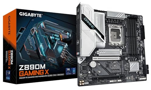 GIGABYTE Z890M Gaming X Motherboard - Unterstützt Intel Core Ultra (Serie 2) CPUs, 8+1+2 Phasen VRM, bis zu 8800MHz DDR5 (OC), 1xPCIe 5.0 + 2xPCIe 4.0, 2.5GbE LAN, USB 3.2 Gen 1