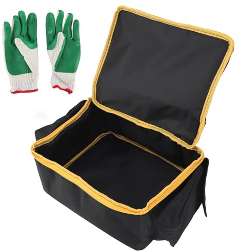 Tnfeeon DCC020IB Storage Bag, Nylon Organiser Case with Accessory Pockets for 20V Tire Inflator & Charger Kit, Dust-Proof Portable Holder (Fits 29.5x30.2x15.2cm Tools)