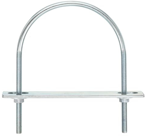 QUARKZMAN 6Pcs Pernos en U Redondos M6, Ancho Interior de 95mm, Longitud de 130mm Perno de Abrazadera en U con Tuercas y Placas, de Acero al Carbono para Reparación Tuberías y Industriale