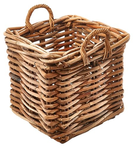 Kobolo Rattankorb Aufbewahrungskorb Gr. M Eckig 45x45x47 cm