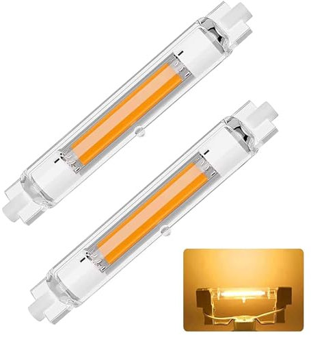 Dvnoua R7S LED 118mm Dimmbar 30W, R7S LED Lampen Ersatz für 300W J118mm Halogenstab, Warmweiß 3000K 3000LM Kein Flackern, 360°Abstrahlwinkel Stab Leuchtmittel, 2PCS