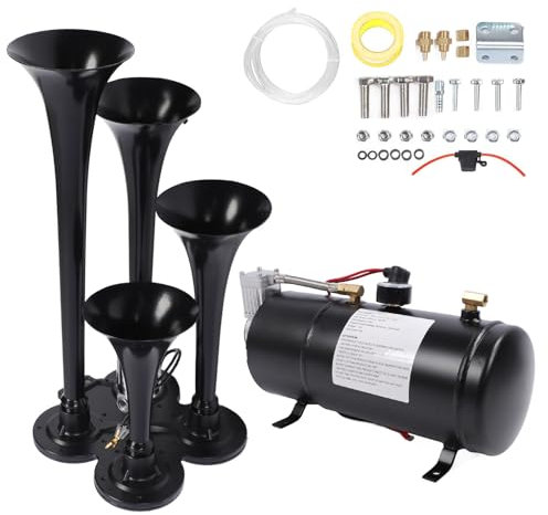 Loud Train Horn Kit, 135 DB 3L -Kompressor, Einfache Konnektivität, Zughorn -Kit für LKW -Autos Boote Boote