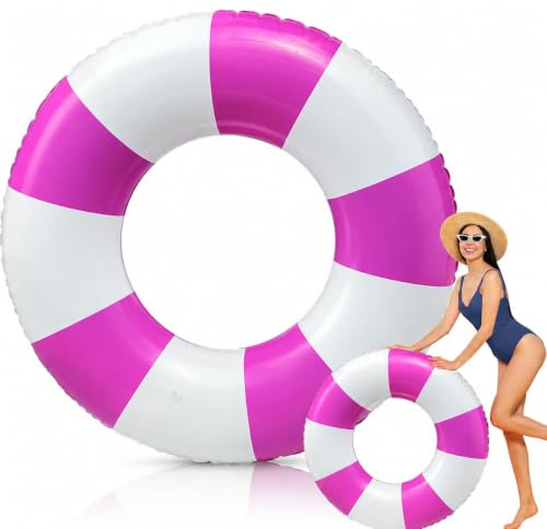 Simring, uppblåsbar simring, simdäck stor 120 cm, vattenleksak för pool och strandfest, leksak för barn och vuxna (lila)