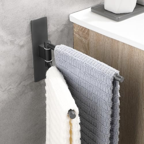 OETAMS Handtuchhalter Ohne Bohren 180° Schwenkbar Handtuchstange Schwarz