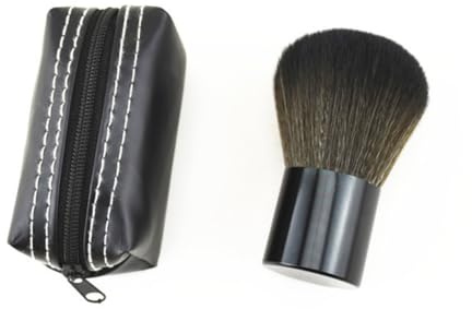 WRITWAA Make Up Pinsel Satz aus Faser und Aluminium Tragbar mit Puderpinsel und Rougepinsel mit Schwarzer Pu Tasche Zufällige Farbe für Professionellen und Täglichen Gebrauch
