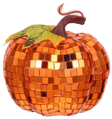Alipis Halloween Pumpkin Disco Ball: 4 Inch Artificial Glitter Pumpkins - Mirror Pumpkin Ornament for Halloween Fall Thanksgiving Table Centerpiece Farmhouse Party Decorations