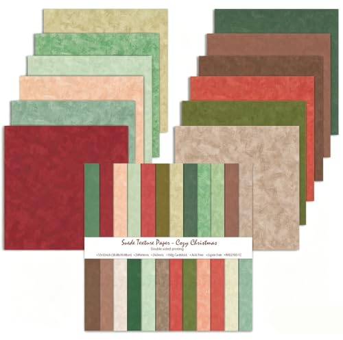 Oriental riverkit Scrapbook Papier, 24 Blatt Weihnachten Musterpapier, Grün | 30,5 x 30,5 cm, 24 Designs Doppelseitiges Bastelpapier, Weihnachten Dekorpapier Set für Fotoalbum, Journal und DIY-Dekoration
