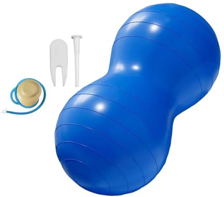 DimyFew Pelota de en Forma de Balón Estable para Ejercicios Asiento Activo con Bomba Pelota para Entrenamiento Central Y Equilibrio Fabricada C, Azul