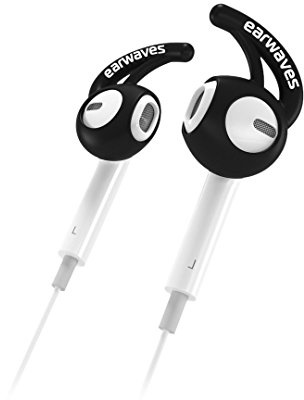 Earwaves - Accessoire pour Fixer Les écouteurs. Ce Produit Permet d’améliorer la Fixation des écouteurs aux Oreilles. Idéaux pour Running, Fitness et Tous Les Jours (Noir)