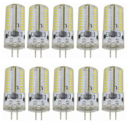 WELSUN GY6.35 Lampadine LED 4W AC/DC 12V 24V G6.35 / GY6.35 Base Bipolare JC Tipo LED Lampadina di Ricambio Incandescente 50W Alogena Non Dimmerabile AC12V DC12-24V Confezione da 10 Bianco Freddo